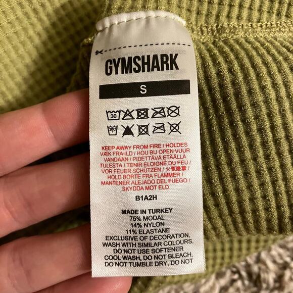 Gymshark Sz S Pause Seamless Leggings Griffin Green Waffle Knit Stretchy Firm - Picture 5 of 16